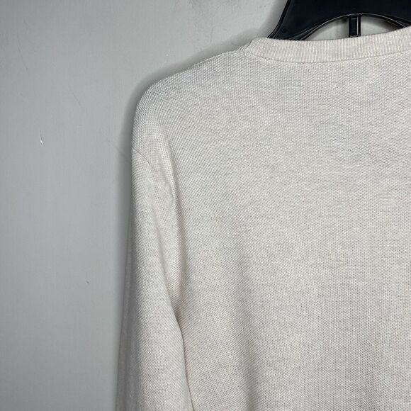J.CREW Sweater Men Medium Cotton Pique Pullover NEW Beige Crewneck BM043 - Picture 8 of 15